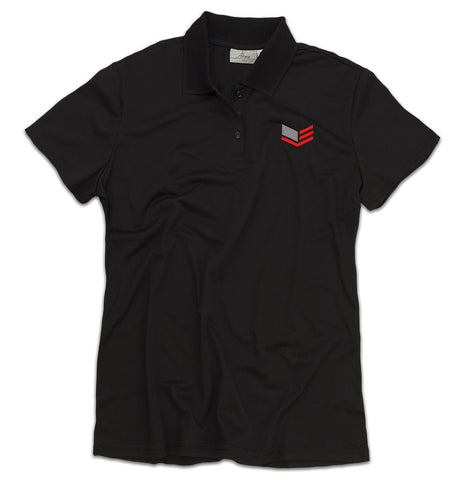 Women's Black Polo Shirt With Logo
